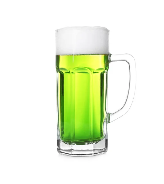 Кружка с холодным зеленым пивом — стоковое фото