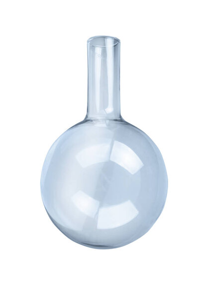 Glass flask on white  