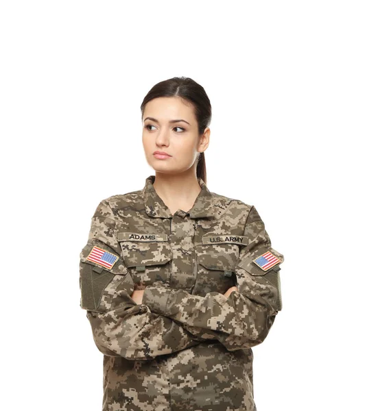 Pretty female soldier Stock Picture