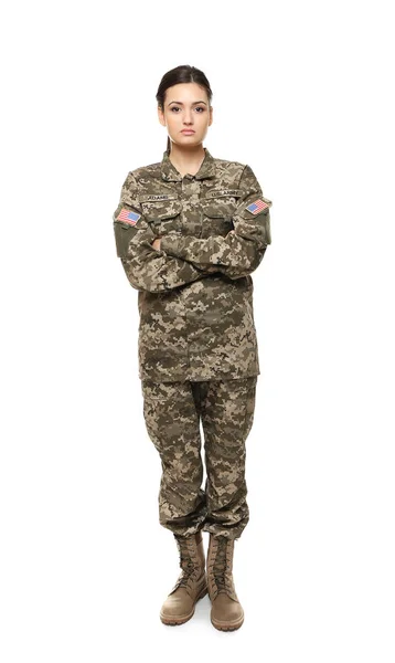 Pretty female soldier Stock Photo