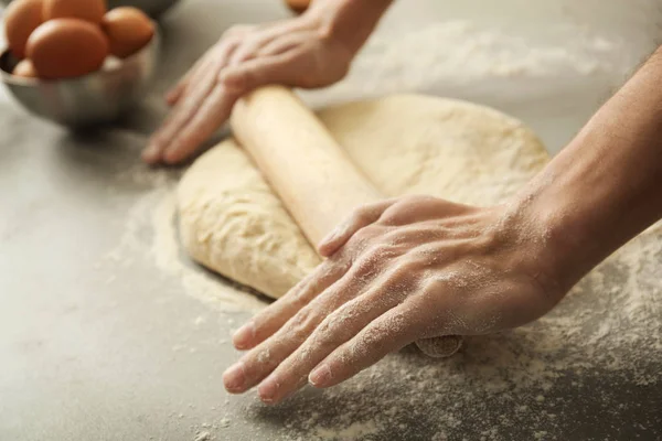 Man baking bread