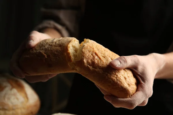 Man baking bread