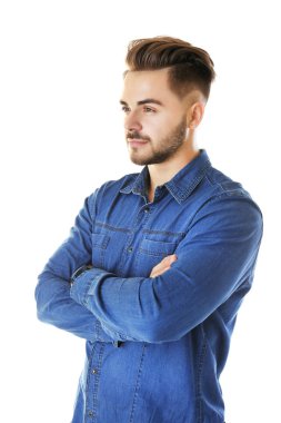 yakışıklı bir adam beyaz  