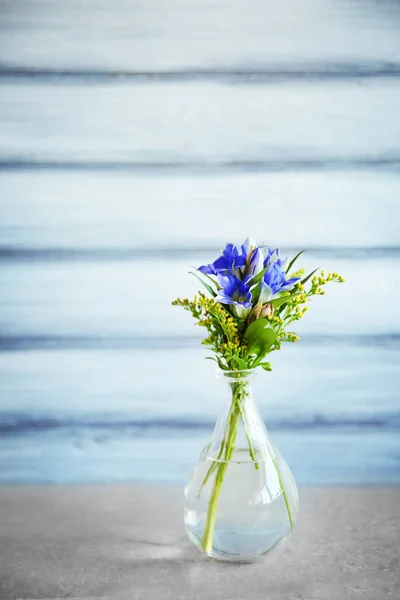 Glass vase with bouquet