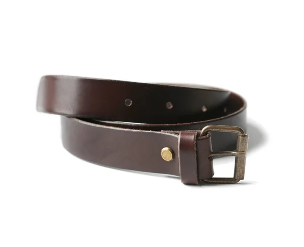 Closeup of luxury leather belts — Stock Photo, Image