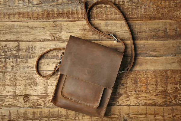 Leather bag on background — Stock Photo, Image