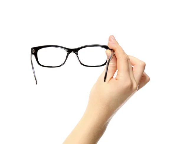 Woman holding glasses — Stock Photo, Image