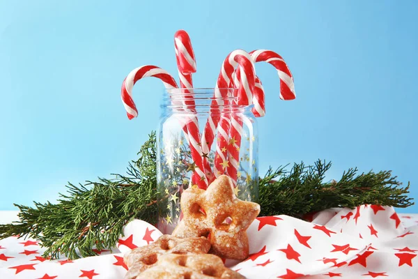 Christmas sammansättning med polkagrisar — Stockfoto