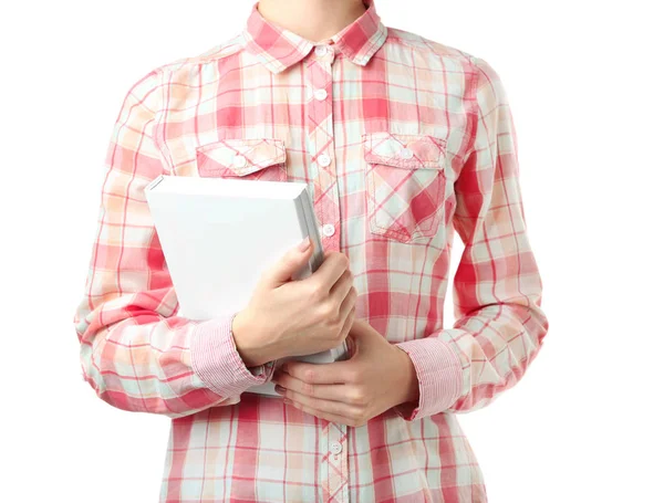 Woman holding book — Stock Photo, Image