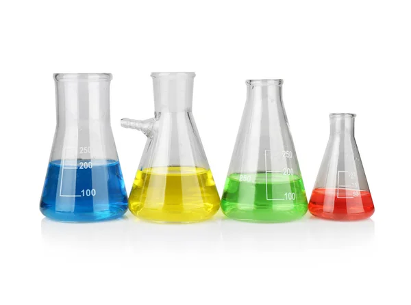 Kemiska glas med prover — Stockfoto