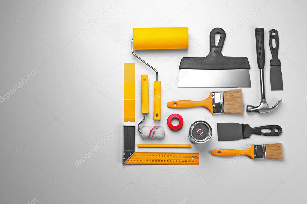 Set of professional decorator equipment