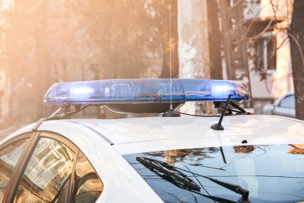 Police car with lights  