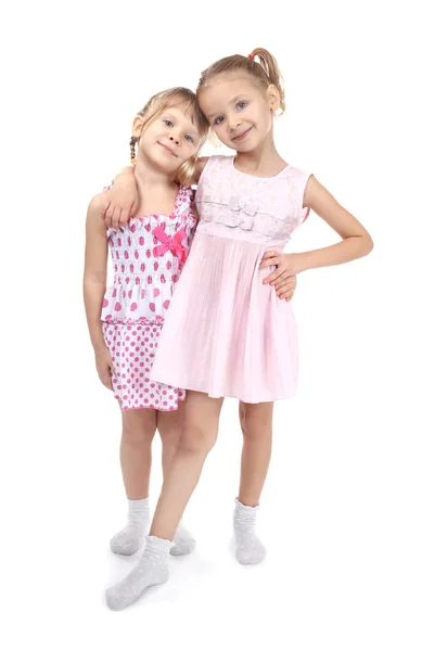 Małe dziewczynki w piękne sukienki — Zdjęcie stockowe