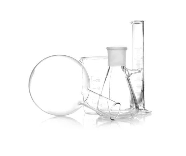Artículos de vidrio de laboratorio limpio — Foto de Stock