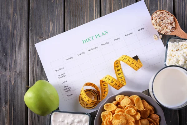 Plan de dieta y cinta métrica — Foto de Stock