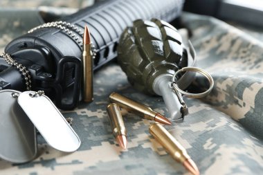 Askeri kamuflaj giyim sette