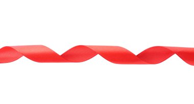 beyaz üzerine kırmızı kurdele 