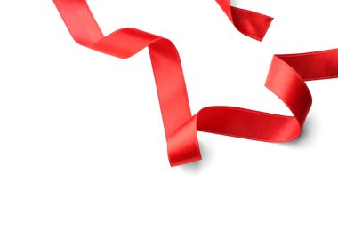 beyaz üzerine kırmızı kurdele