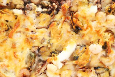 lezzetli deniz ürünleri pizza