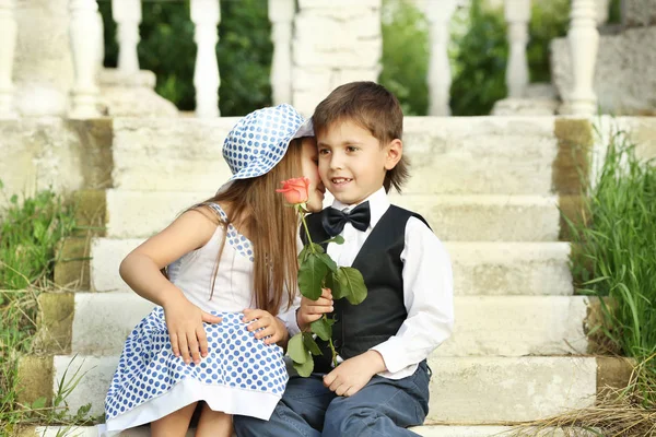Liten Romantisk Barnen Trappan — Stockfoto