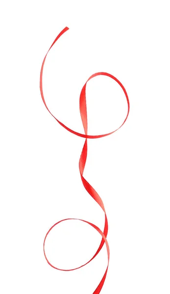 Silk red ribbon — Stock Photo, Image