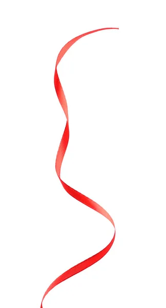 Hedvábně červená stuha — Stock fotografie