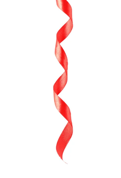 Red ribbon on white — Stock Photo, Image