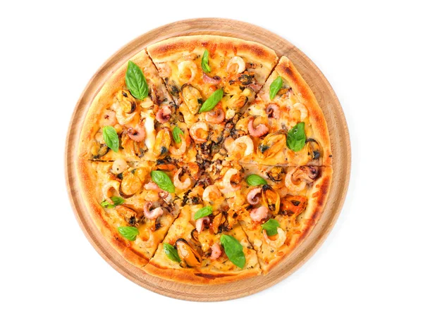 Deliziosa pizza ai frutti di mare — Foto Stock