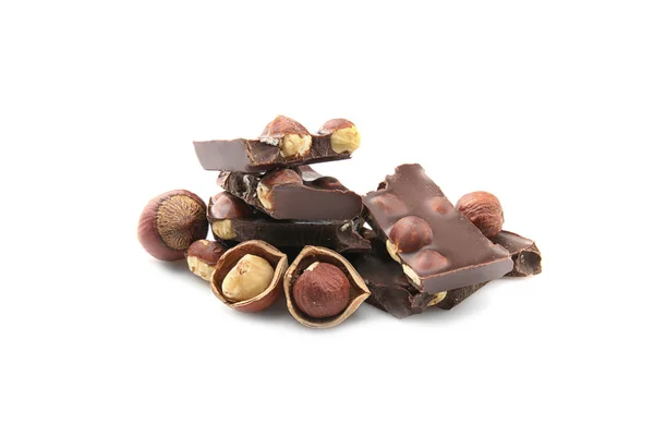 Pièces de chocolat cassées — Photo