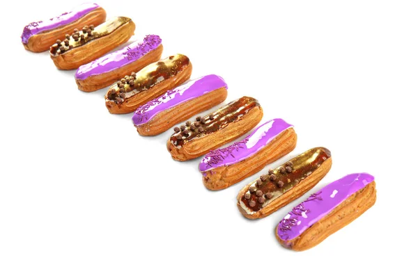 Heerlijke geglazuurde eclairs — Stockfoto