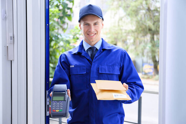 Courier holding packages 