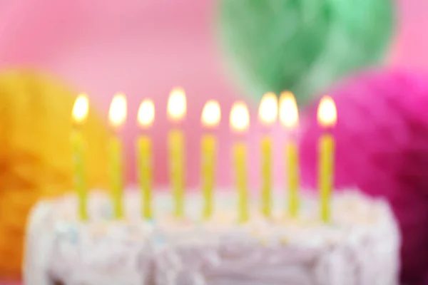 Birthday cake with candles — Stock Photo, Image