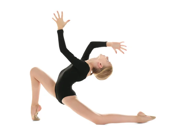 Young girl doing gymnastic exercise — Stock Photo, Image