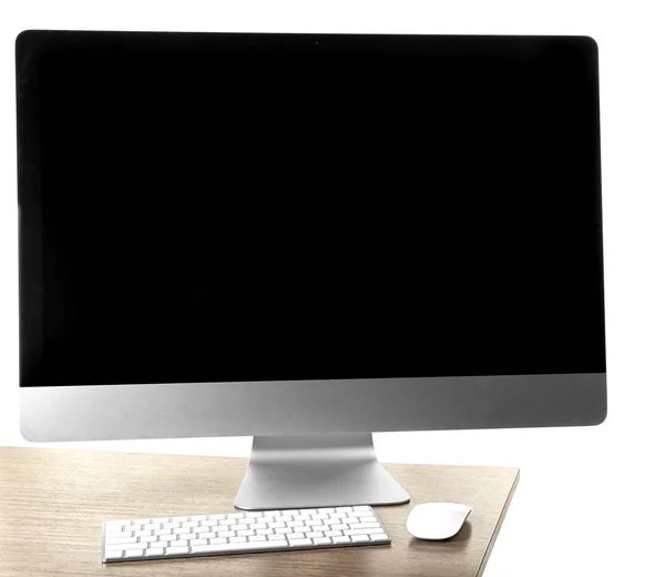 Modern monitor with keyboard — Stock Photo, Image