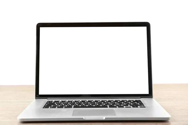 Modern laptop with blank screen — Stockfoto