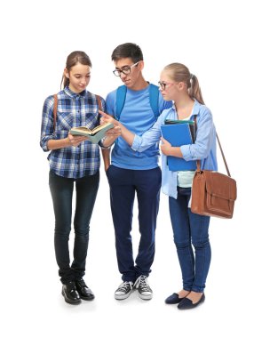 Grup sınıf beyaz arka plan üzerinde