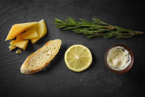 Tasty ingredients for bruschetta — Stock Photo, Image