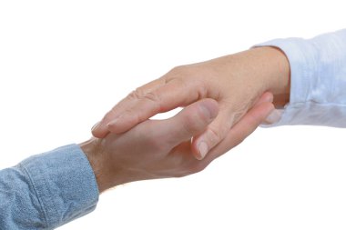 Yaşlı ve genç elele  