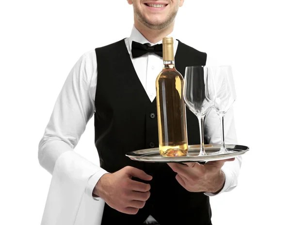 Young handsome waiter — Stock Photo, Image