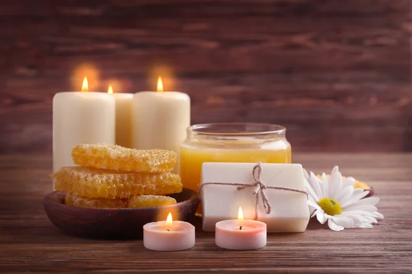 Honey spa set — Stock Photo, Image