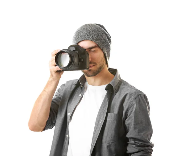 Handsome young photographer — Stock Photo, Image