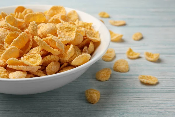 White bowl with cornflakes — Stock Photo, Image