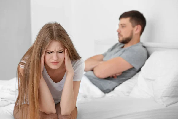 Casal deprimido após briga — Fotografia de Stock