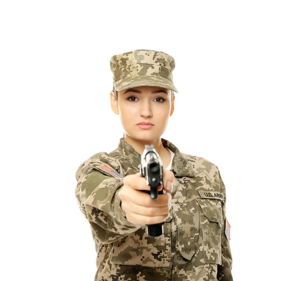 Bastante soldado femenino — Foto de Stock