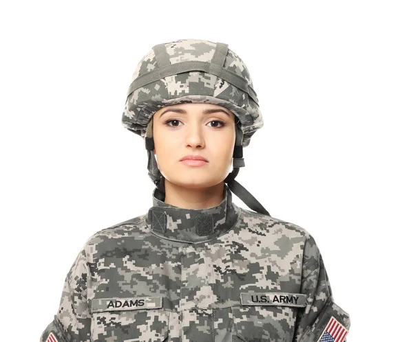 Hezká žena voják — Stock fotografie