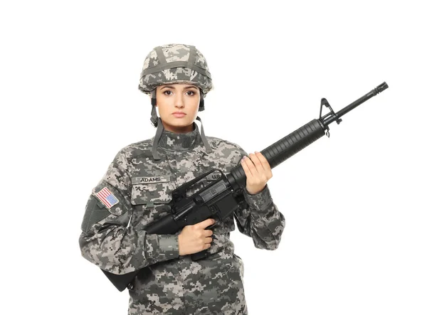 Pretty female soldier — Stock Photo, Image