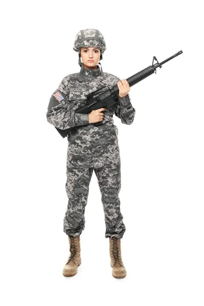 Pretty female soldier — Stock Photo, Image