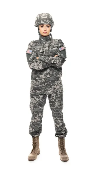 Pretty female soldier Stock Picture