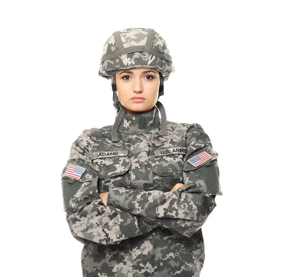 Pretty female soldier Royalty Free Stock Photos