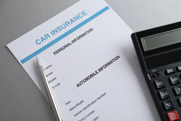 Formulário de seguro automóvel — Fotografia de Stock